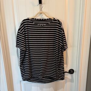 lululemon athletica Black and White Striped Tee